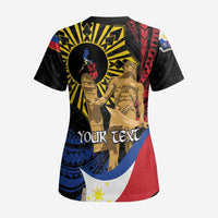 Personalized Lapulapu The First Filipino Hero Scrub Top Polynesian Pattern - Polynesian Pride