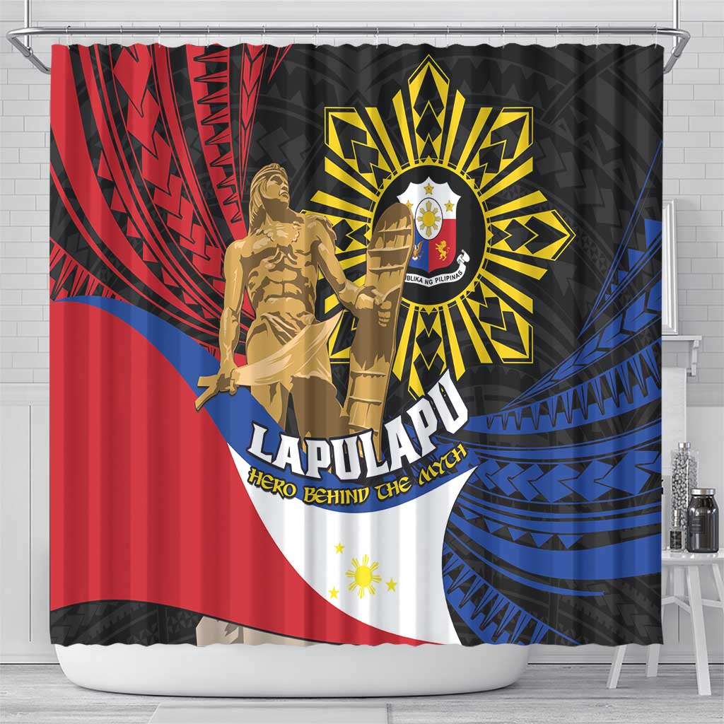 Lapulapu The First Filipino Hero Shower Curtain Polynesian Pattern LT01 - Polynesian Pride
