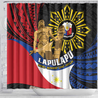 Lapulapu The First Filipino Hero Shower Curtain Polynesian Pattern LT01 - Polynesian Pride