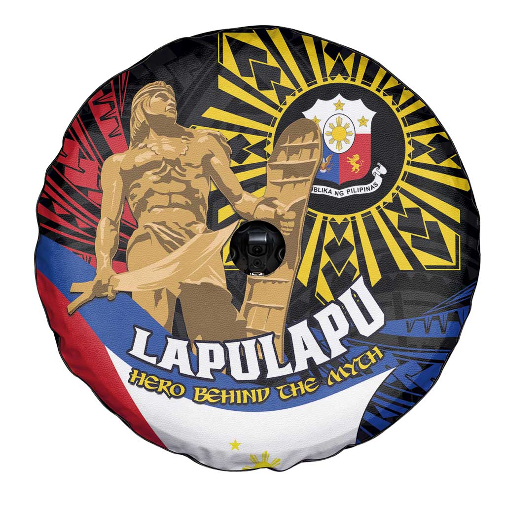Lapulapu The First Filipino Hero Spare Tire Cover Polynesian Pattern