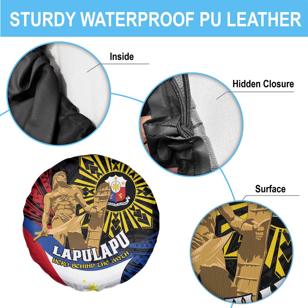 Lapulapu The First Filipino Hero Spare Tire Cover Polynesian Pattern
