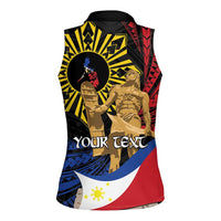 Personalized Lapulapu The First Filipino Hero Women Sleeveless Polo Shirt Polynesian Pattern