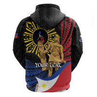 Personalized Lapulapu The First Filipino Hero Zip Hoodie Polynesian Pattern LT01 - Polynesian Pride