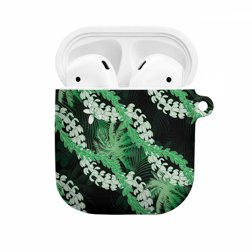 Puakenikeni Maile Lei AirPods Case Frangipani Green Tropical Leaves LT01 Green - Polynesian Pride