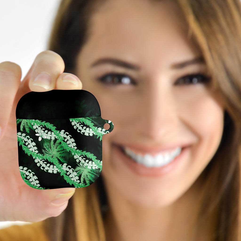 Puakenikeni Maile Lei AirPods Case Frangipani Green Tropical Leaves LT01 - Polynesian Pride