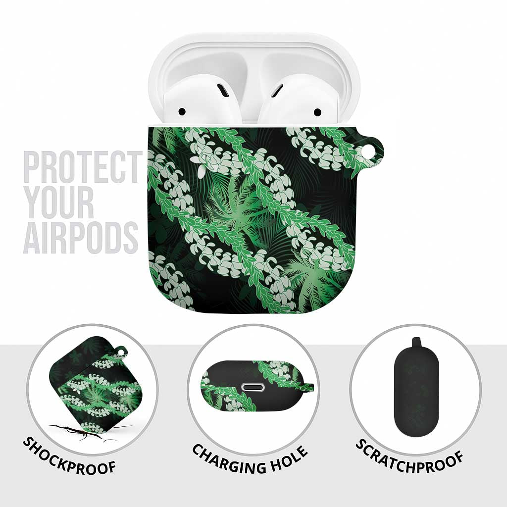 Puakenikeni Maile Lei AirPods Case Frangipani Green Tropical Leaves LT01 - Polynesian Pride