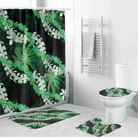 Puakenikeni Maile Lei Bathroom Set Frangipani Green Tropical Leaves
