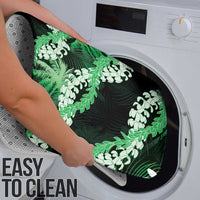 Puakenikeni Maile Lei Bathroom Set Frangipani Green Tropical Leaves