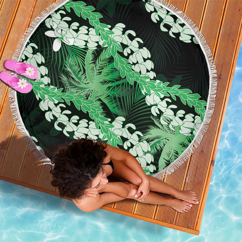 Puakenikeni Maile Lei Beach Blanket Frangipani Green Tropical Leaves LT01 - Polynesian Pride