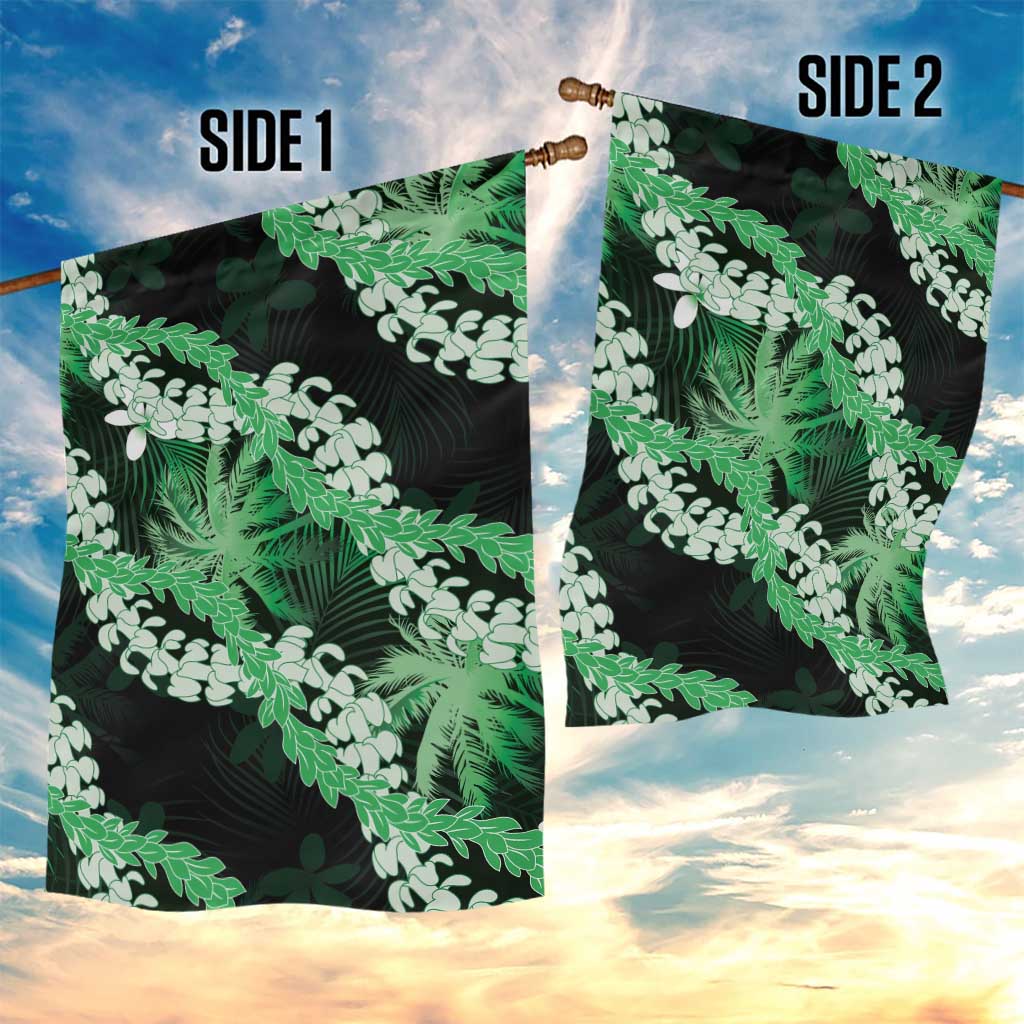 Puakenikeni Maile Lei Garden Flag Frangipani Green Tropical Leaves LT01 - Polynesian Pride
