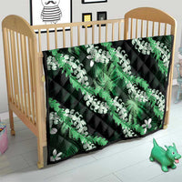 Puakenikeni Maile Lei Quilt Frangipani Green Tropical Leaves