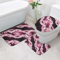 Puakenikeni Maile Lei Bathroom Set Frangipani Pink Tropical Leaves