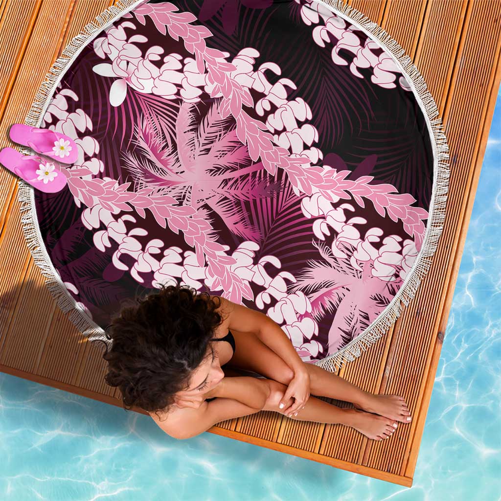 Puakenikeni Maile Lei Beach Blanket Frangipani Pink Tropical Leaves LT01 - Polynesian Pride