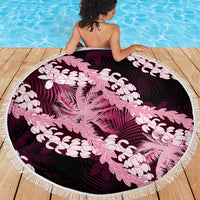 Puakenikeni Maile Lei Beach Blanket Frangipani Pink Tropical Leaves LT01 - Polynesian Pride