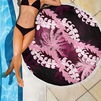 Puakenikeni Maile Lei Beach Blanket Frangipani Pink Tropical Leaves LT01 - Polynesian Pride