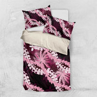 Puakenikeni Maile Lei Bedding Set Frangipani Pink Tropical Leaves LT01 US Twin 172cm x 218cm Pink - Polynesian Pride