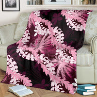 Puakenikeni Maile Lei Blanket Frangipani Pink Tropical Leaves