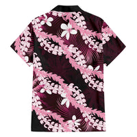 Puakenikeni Maile Lei Hawaiian Shirt Frangipani Pink Tropical Leaves LT01 - Polynesian Pride