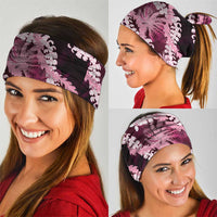 Puakenikeni Maile Lei Neck Gaiter Frangipani Pink Tropical Leaves LT01 - Polynesian Pride