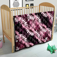 Puakenikeni Maile Lei Quilt Frangipani Pink Tropical Leaves LT01 - Polynesian Pride