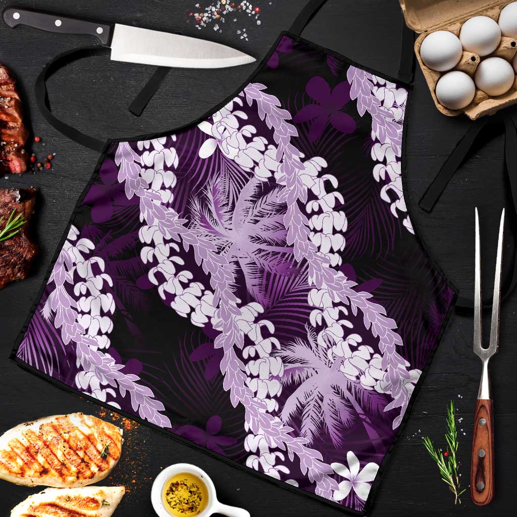 Puakenikeni Maile Lei Apron Frangipani Purple Tropical Leaves LT01 Purple - Polynesian Pride