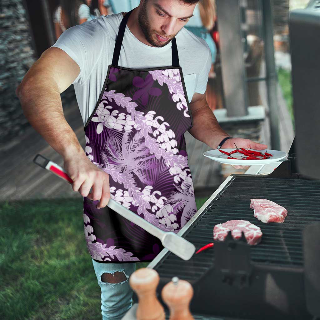 Puakenikeni Maile Lei Apron Frangipani Purple Tropical Leaves LT01 - Polynesian Pride