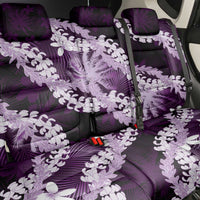 Puakenikeni Maile Lei Back Car Seat Cover Frangipani Purple Tropical Leaves