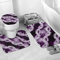 Puakenikeni Maile Lei Bathroom Set Frangipani Purple Tropical Leaves