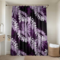 Puakenikeni Maile Lei Bathroom Set Frangipani Purple Tropical Leaves
