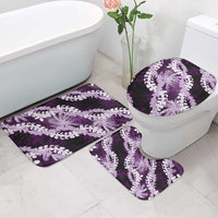 Puakenikeni Maile Lei Bathroom Set Frangipani Purple Tropical Leaves