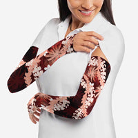 Puakenikeni Maile Lei Arm Sleeves Frangipani Red Tropical Leaves