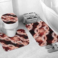 Puakenikeni Maile Lei Bathroom Set Frangipani Red Tropical Leaves
