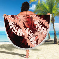 Puakenikeni Maile Lei Beach Blanket Frangipani Red Tropical Leaves LT01 - Polynesian Pride