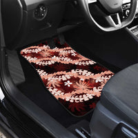 Puakenikeni Maile Lei Car Mats Frangipani Red Tropical Leaves LT01 - Polynesian Pride