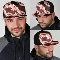 Puakenikeni Maile Lei Mesh Trucker Cap Frangipani Red Tropical Leaves LT01 - Polynesian Pride