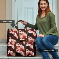 Puakenikeni Maile Lei Travel Bag Frangipani Red Tropical Leaves LT01 - Polynesian Pride