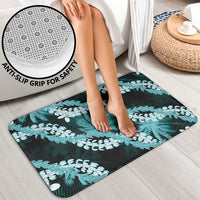 Puakenikeni Maile Lei Bathroom Set Frangipani Turquoise Tropical Leaves