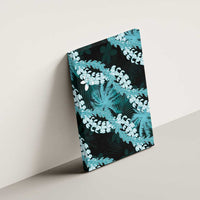 Puakenikeni Maile Lei Canvas Wall Art Frangipani Turquoise Tropical Leaves LT01 - Polynesian Pride