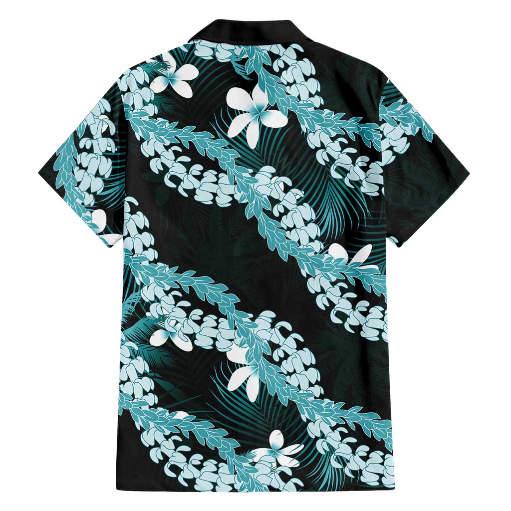 Puakenikeni Maile Lei Hawaiian Shirt Frangipani Turquoise Tropical Leaves LT01 - Polynesian Pride
