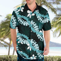 Puakenikeni Maile Lei Hawaiian Shirt Frangipani Turquoise Tropical Leaves LT01 - Polynesian Pride
