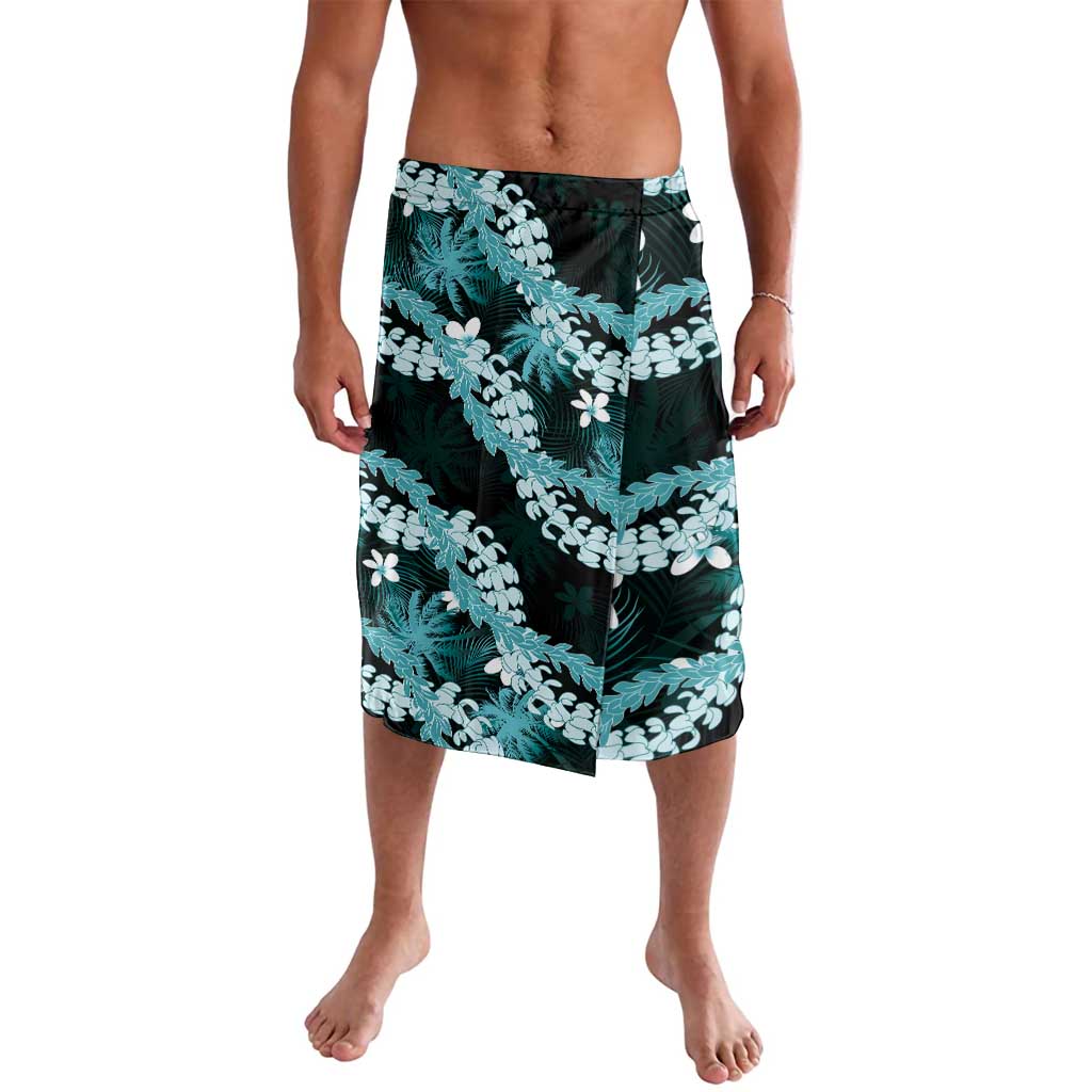 Puakenikeni Maile Lei Lavalava Frangipani Turquoise Tropical Leaves LT01 Turquoise - Polynesian Pride