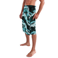 Puakenikeni Maile Lei Lavalava Frangipani Turquoise Tropical Leaves LT01 - Polynesian Pride