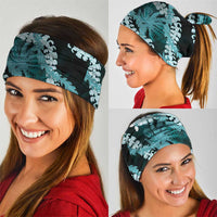 Puakenikeni Maile Lei Neck Gaiter Frangipani Turquoise Tropical Leaves LT01 - Polynesian Pride