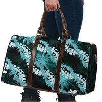 Puakenikeni Maile Lei Travel Bag Frangipani Turquoise Tropical Leaves LT01 - Polynesian Pride