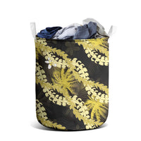 Puakenikeni Maile Lei Laundry Basket Frangipani Yellow Tropical Leaves LT01 - Polynesian Pride