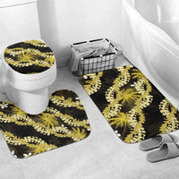 Puakenikeni Maile Lei Bathroom Set Frangipani Yellow Tropical Leaves