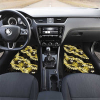 Puakenikeni Maile Lei Car Mats Frangipani Yellow Tropical Leaves