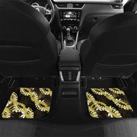 Puakenikeni Maile Lei Car Mats Frangipani Yellow Tropical Leaves