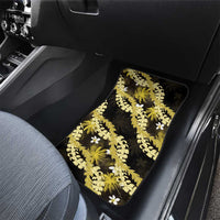 Puakenikeni Maile Lei Car Mats Frangipani Yellow Tropical Leaves