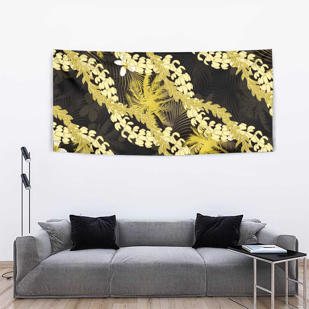Puakenikeni Maile Lei Tapestry Frangipani Yellow Tropical Leaves LT01 - Polynesian Pride